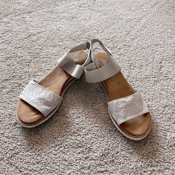 Skechers Memory Foam Open Toe Strappy Sandals Women's Size 10 Off White - Picture 2 of 15